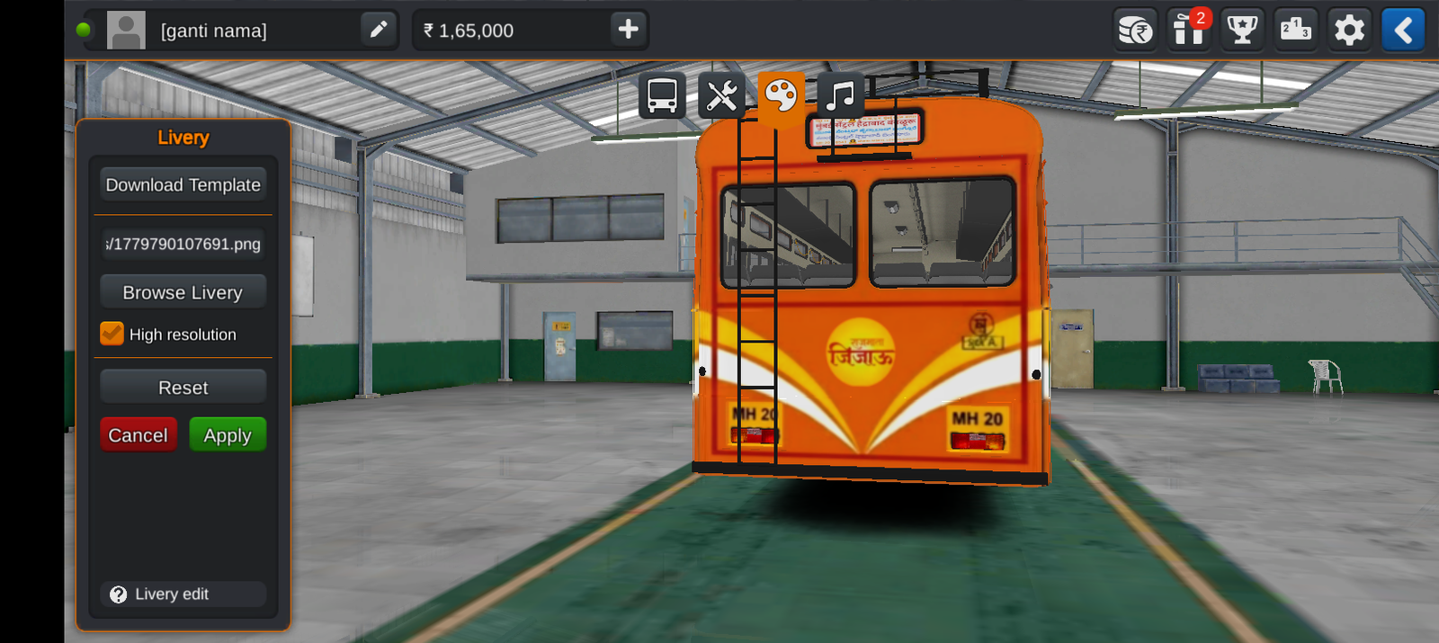 MSRTC RAJMATA JIJAU LIVERY FOR 15METRE TATA WARI BUS MOD BY SWAROOP Shinde BUSSID AND BUSSIN