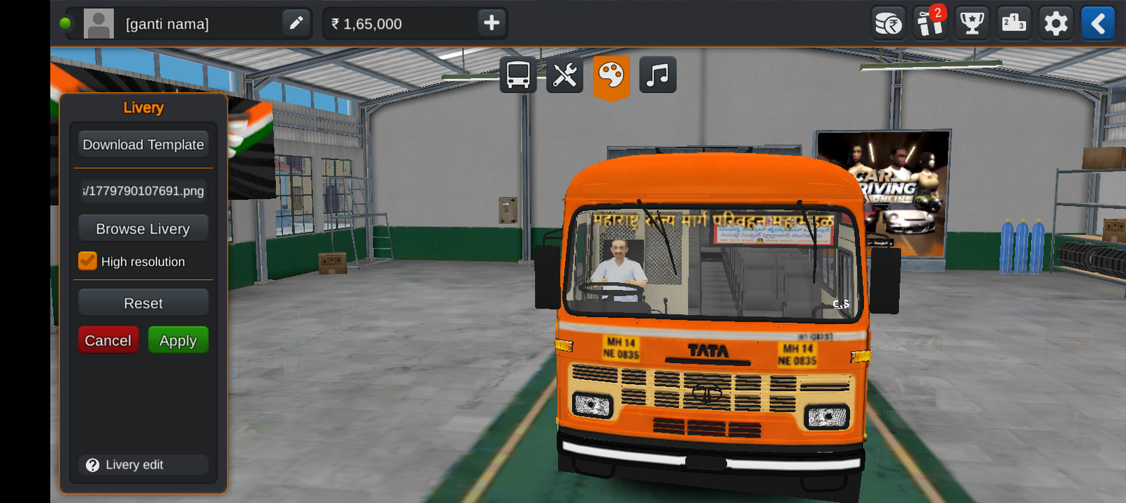 MSRTC RAJMATA JIJAU LIVERY FOR 15METRE TATA WARI BUS MOD BY SWAROOP Shinde BUSSID AND BUSSIN